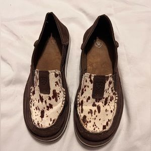 Ariat cowhide slip ons